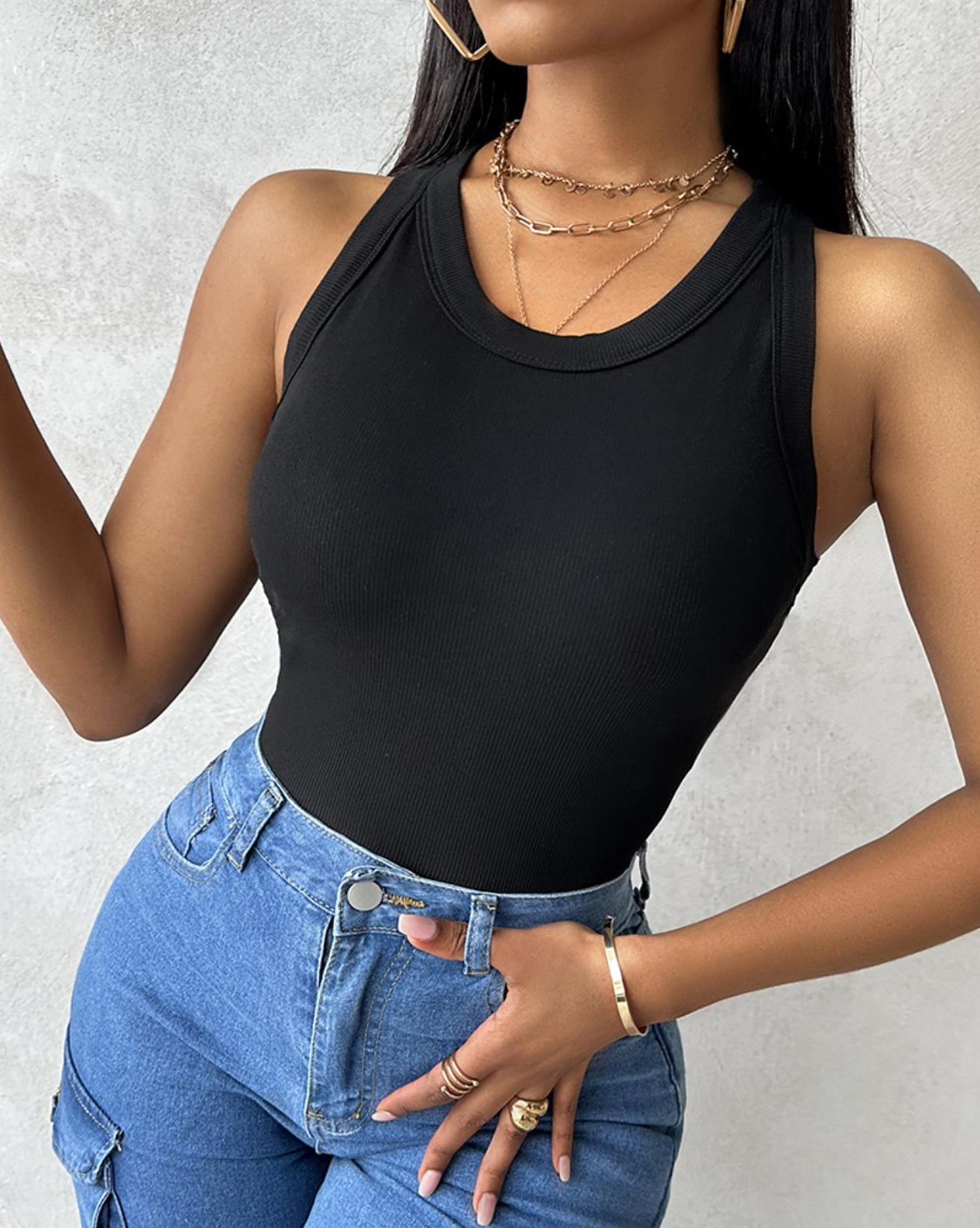 Built-In Bra Ribbed Tank